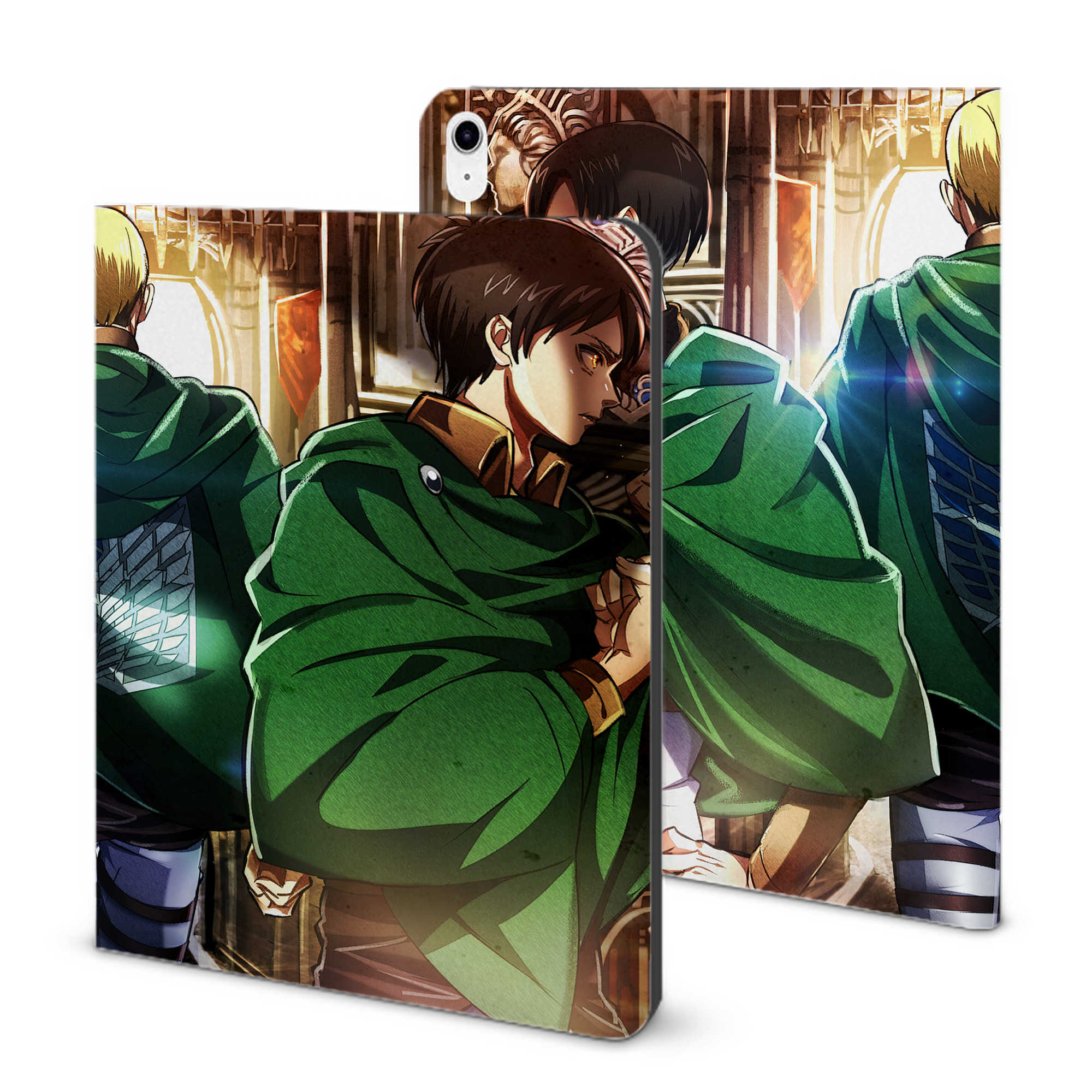 （画像用） 進撃の巨人 Attack on Titan IPad ケース ブック型 PUレザー TPU 耐衝撃 軽量 薄型 ペン収納なし 全面保護 IPad 各モデル対応